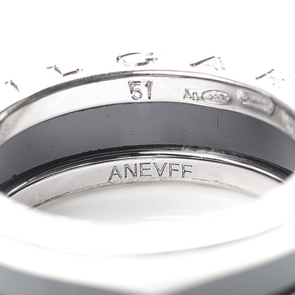 Bulgari Sterling Silver Ceramic Save The Children One-Band Ring 51 5.75 6 of 7