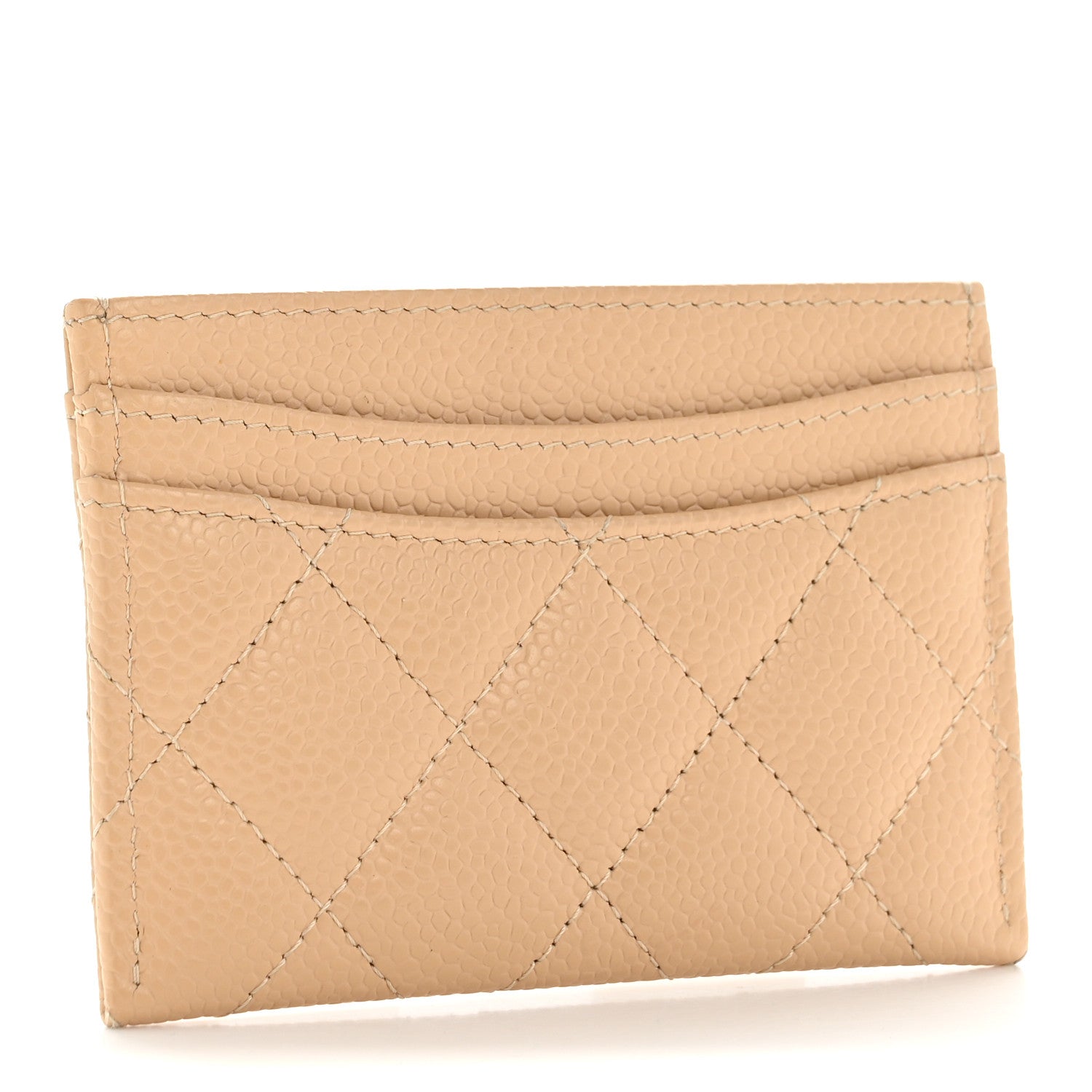 Chanel Caviar Quilted Card Holder Beige 3 of 10