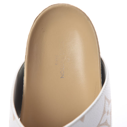 Louis Vuitton Monogram Giant Bom Dia Flat Mule Sandals 36.5 White Moka 6 of 11