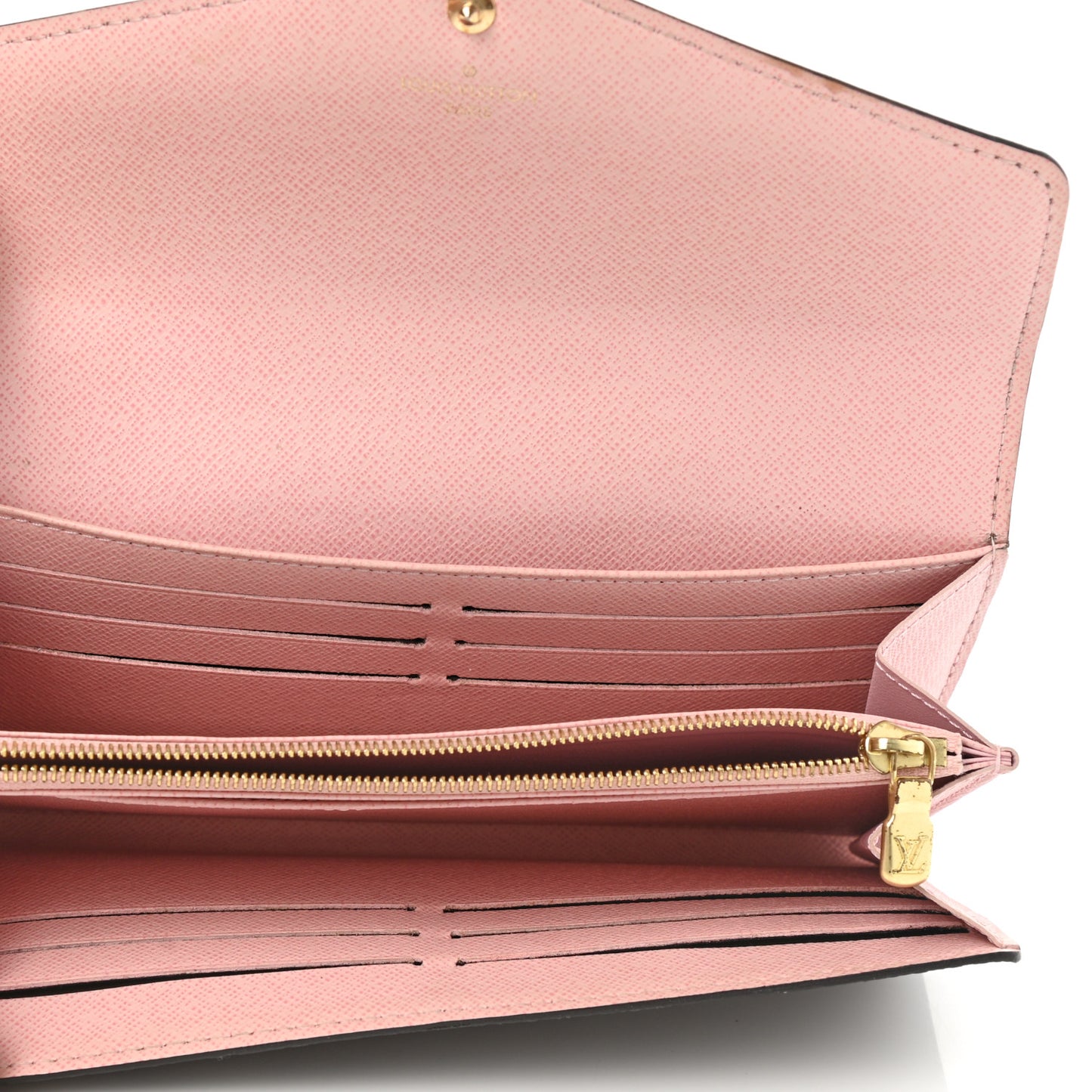 Damier Ebene Sarah Wallet NM Rose Ballerine