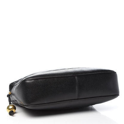Chanel Caviar Chevron Top Handle Bag Black 4 of 14