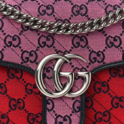 Gucci Monogram Multicolor Matelasse Diagonal Small GG Marmont Shoulder Bag Pink Blue Red Yellow Green 9 of 11