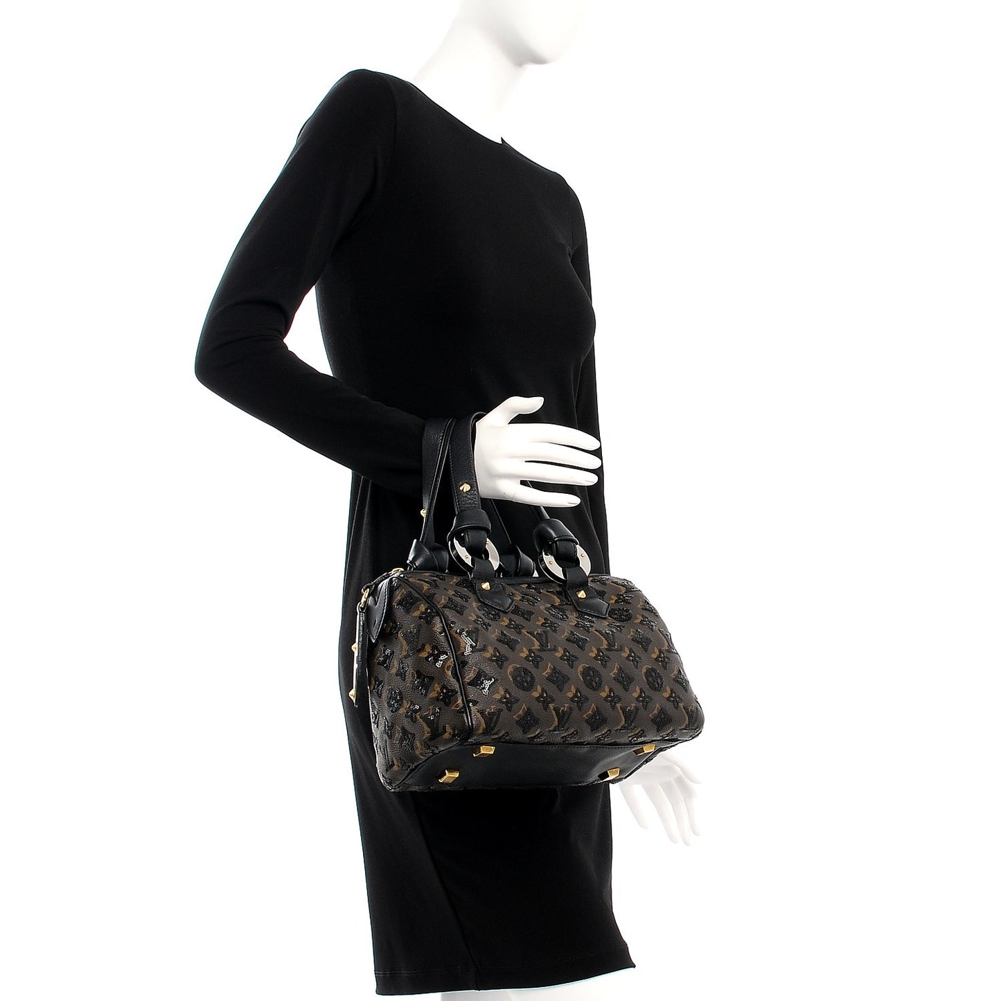Monogram Sequins Eclipse Speedy 28 Black