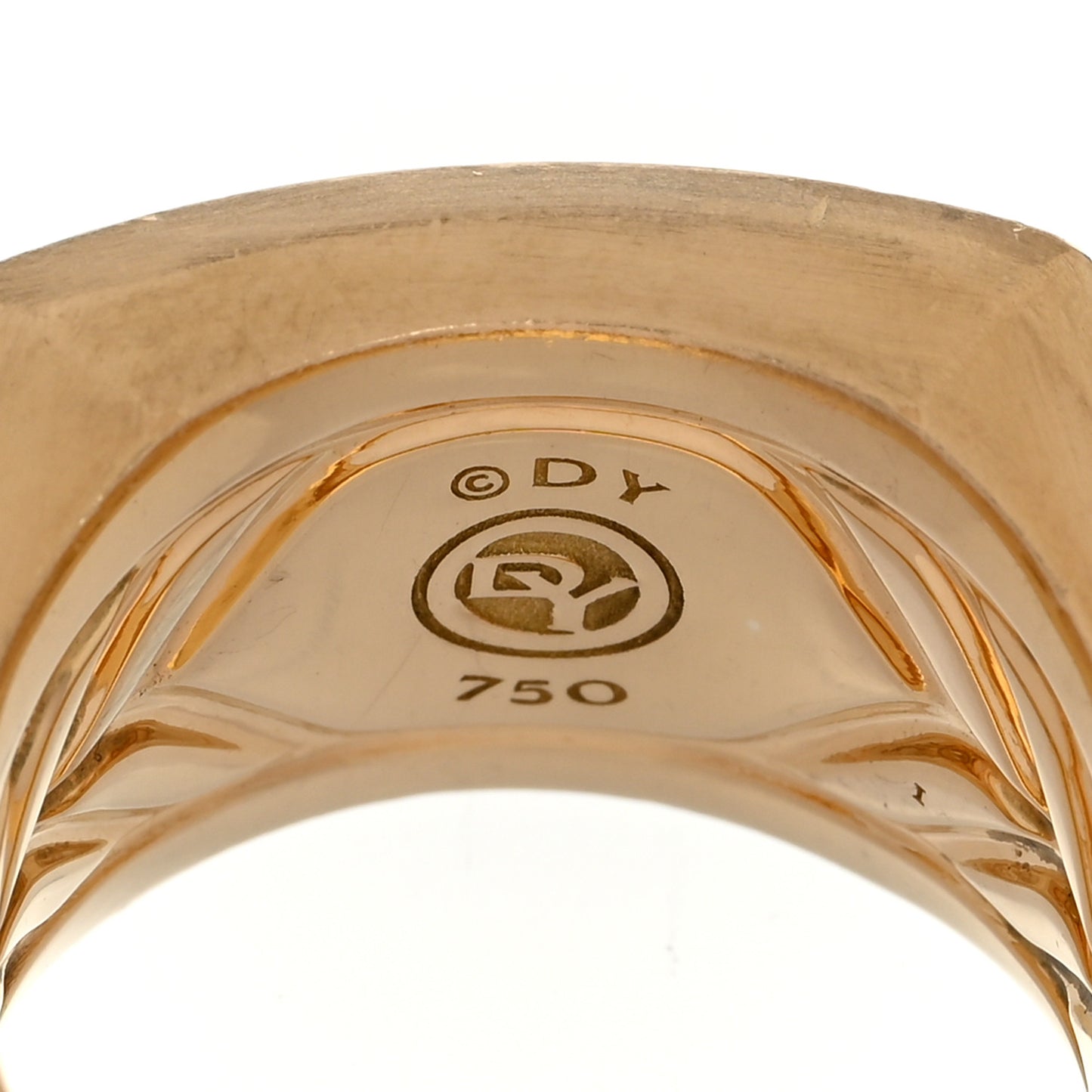 18K Yellow Gold Diamond Deco Beveled Signet Ring 62 10