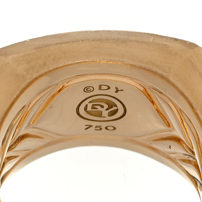 David Yurman 18K Yellow Gold Diamond Deco Beveled Signet Ring 62 10 4 of 4