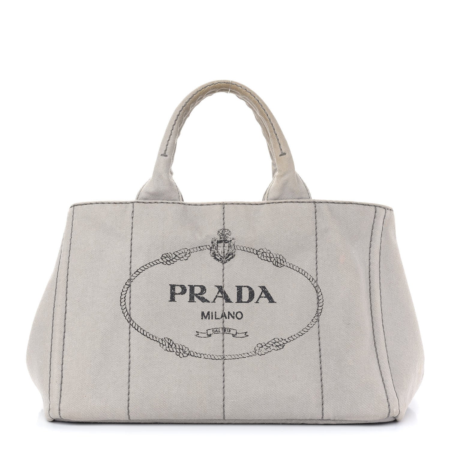 Prada Denim Logo Tote White 1 of 9