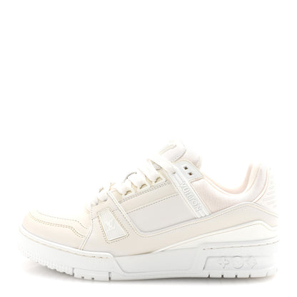 Louis Vuitton Calfskin Womens LV Trainer Sneakers 37.5 White 1 of 9