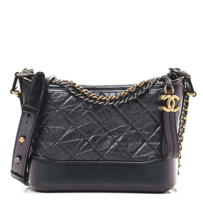 Chanel Iridescent Aged Calfskin Quilted Small Gabrielle Hobo Black 1 of 11