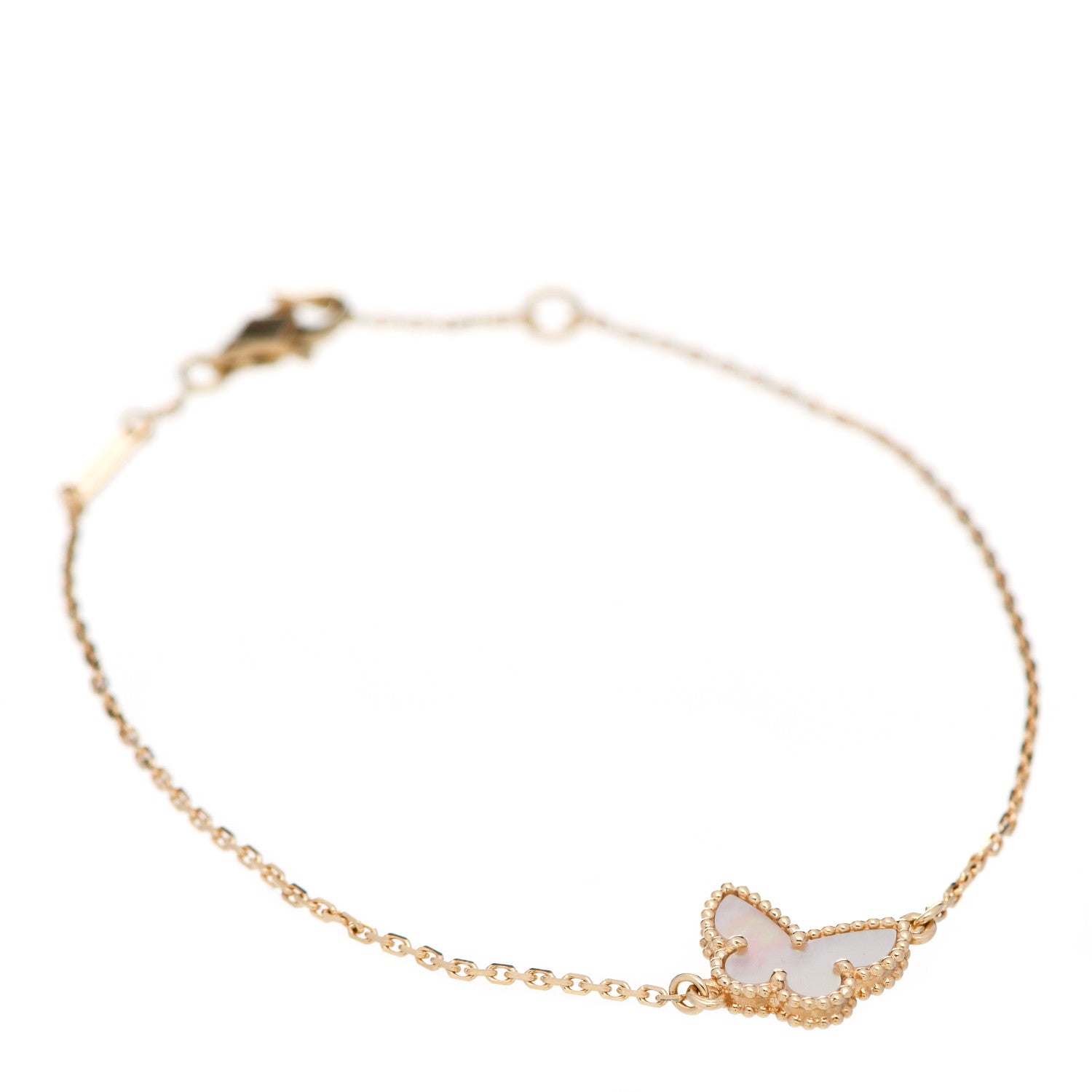 Van Cleef & Arpels 18K Yellow Gold Mother of Pearl Sweet Alhambra Butterfly Bracelet 1 of 6