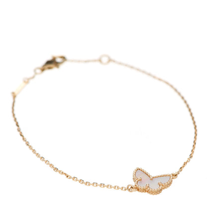 Van Cleef & Arpels 18K Yellow Gold Mother of Pearl Sweet Alhambra Butterfly Bracelet 1 of 6