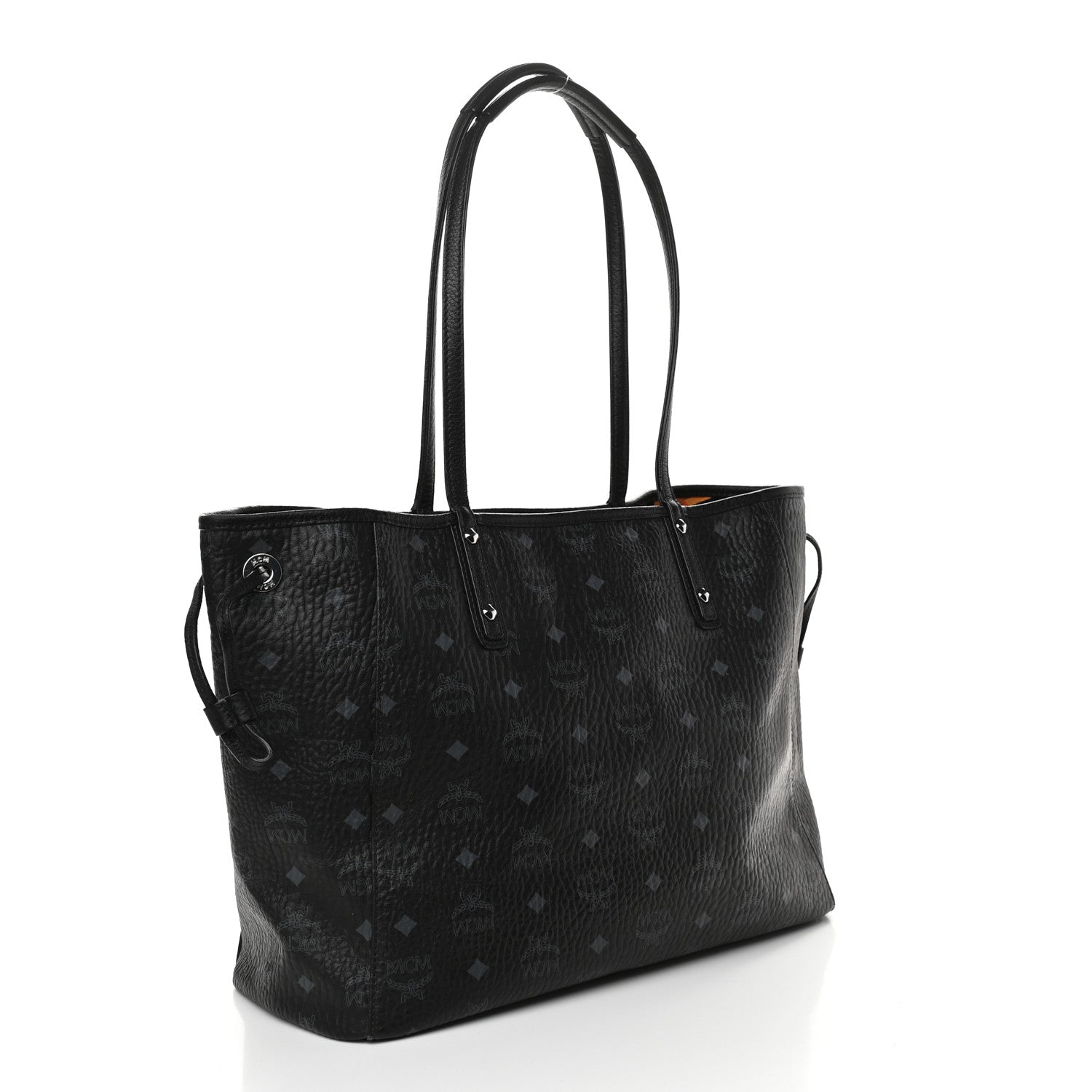 MCM Visetos Medium Reversible Shopping Tote Black 4 of 16