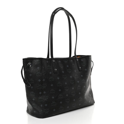 MCM Visetos Medium Reversible Shopping Tote Black 4 of 16