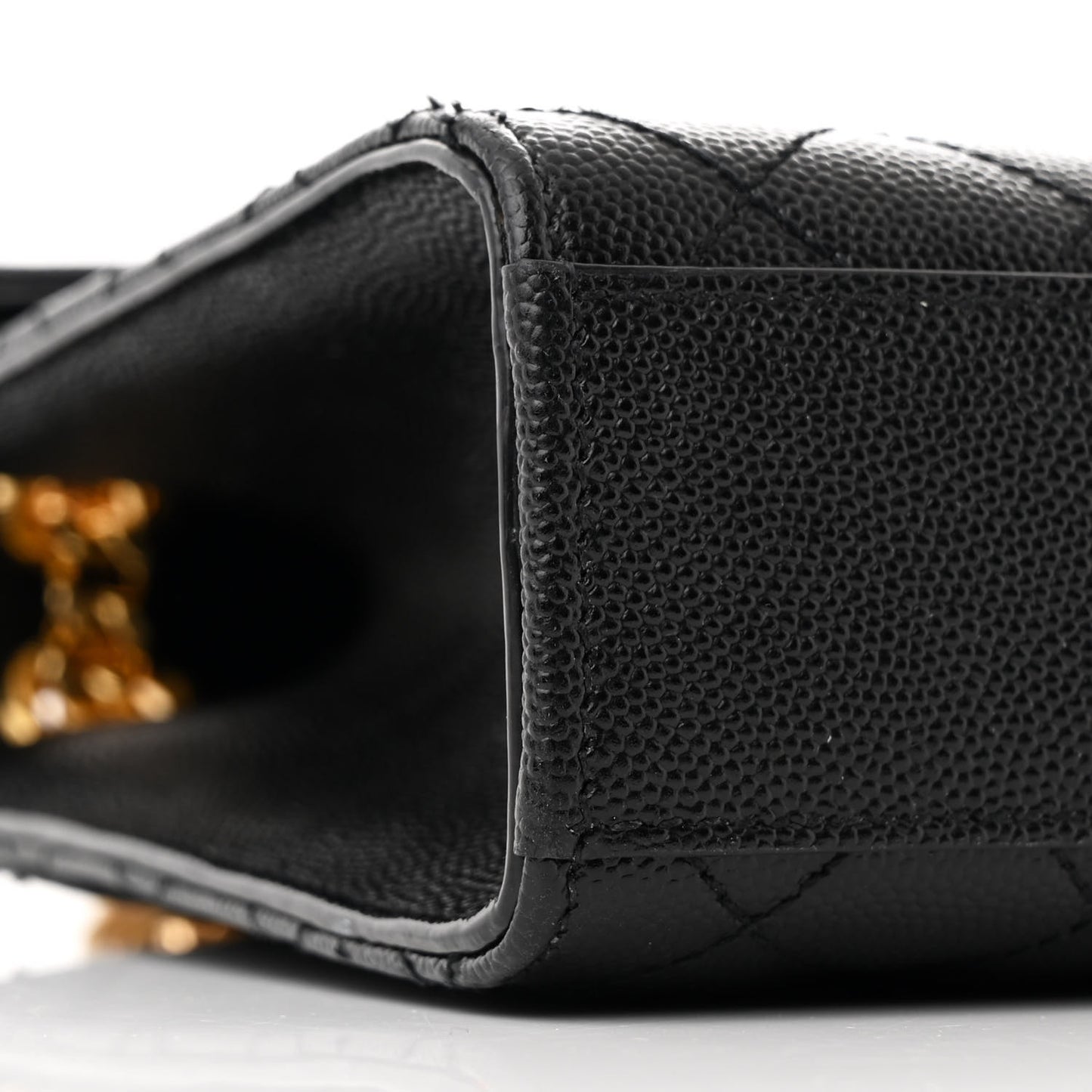 Grain De Poudre Textured Mixed Matelasse Triquilt Medium Monogram Satchel Black