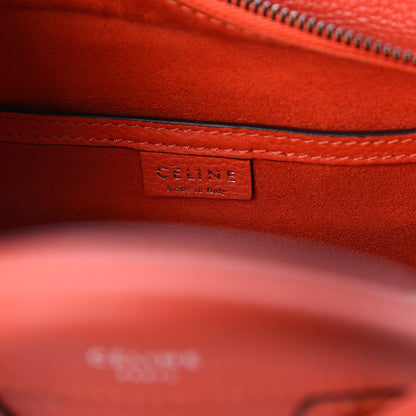 Celine Drummed Calfskin Nano Luggage Coquelicot 5 of 8