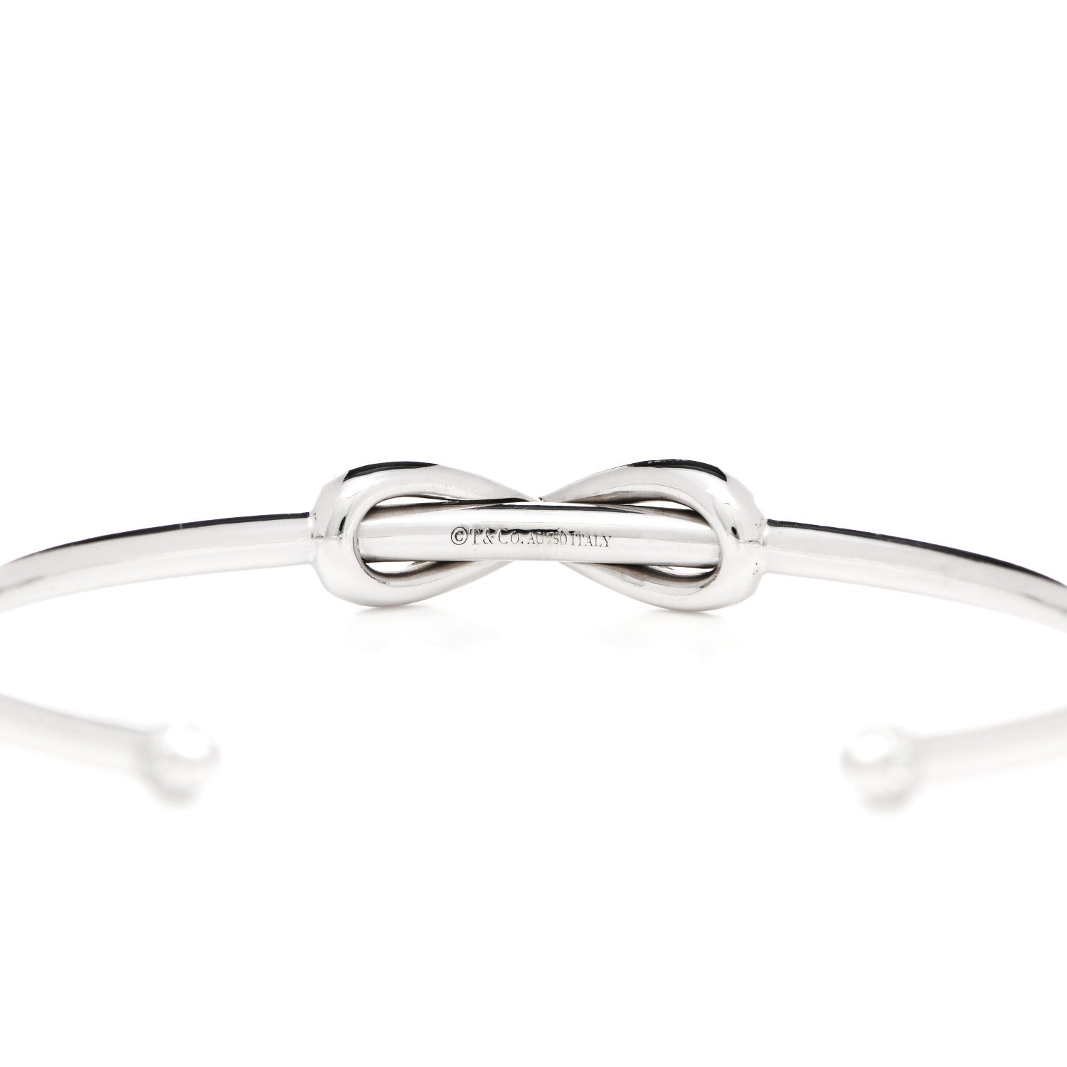 Tiffany 18K White Gold Diamond Infinity Cuff Bracelet 3 of 4