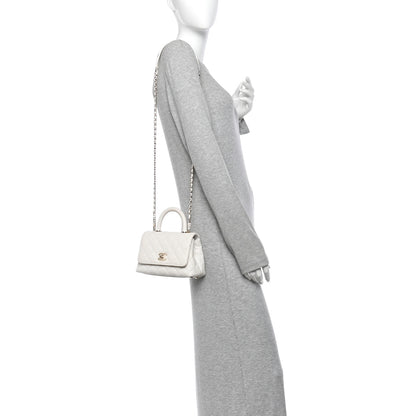 Chanel Caviar Quilted Extra Mini Coco Handle Flap White 3 of 19