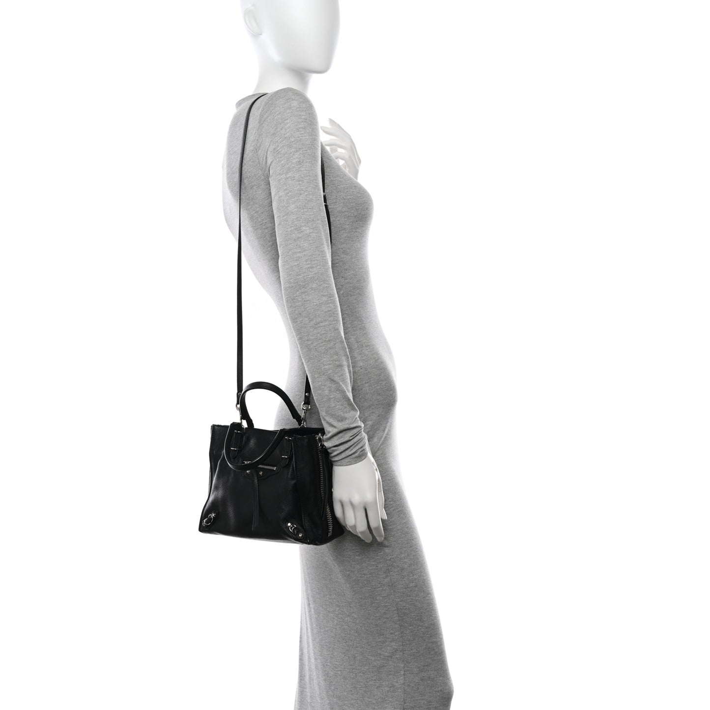 Calfskin Papier Mini A4 Zip Around Tote Black