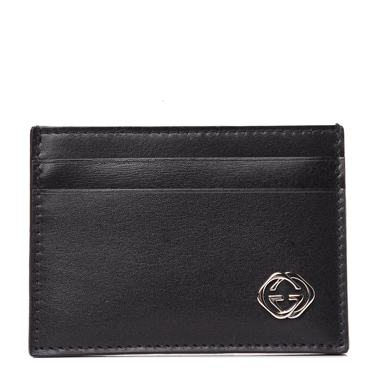 Calfskin GG Card Holder Black
