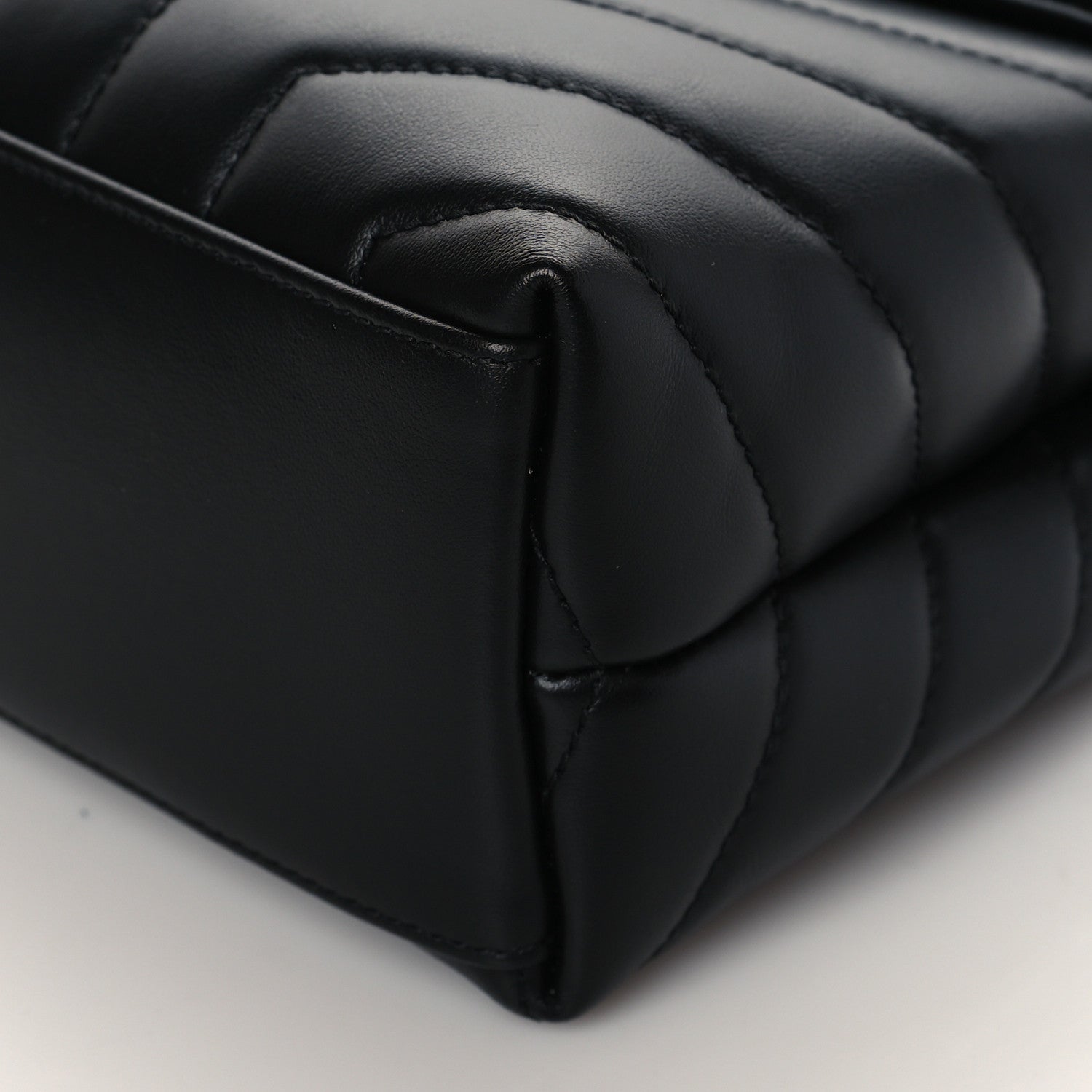 Saint Laurent Calfskin Y Quilted Monogram Monochrome Small Loulou Chain Satchel Black 9 of 10