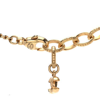 Chanel Resin Crystal CC Heart Necklace Black Gold 5 of 7