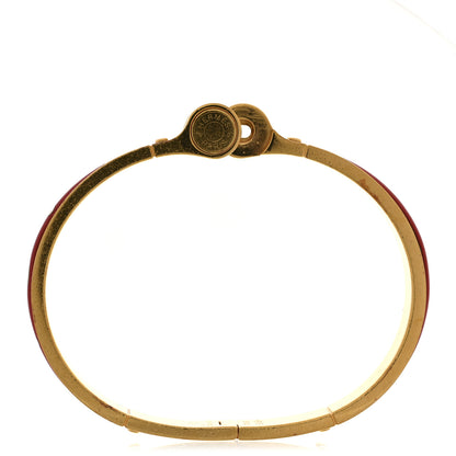 Hermes Enamel Printed Narrow Colliers De Chiens Hinged Bracelet M La Vie En Rouge 5 of 5