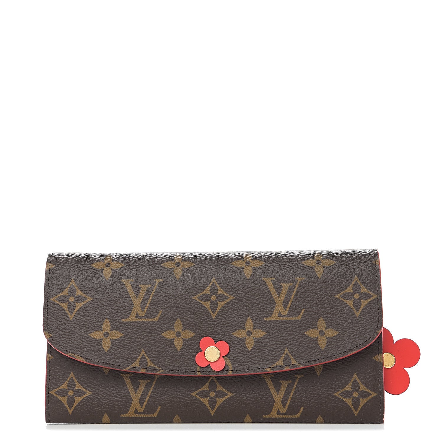 Louis Vuitton Monogram Bloom Flower Emilie Wallet Rouge 1 of 6