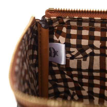 MCM Visetos Liz Shopper Tote Pouch Cognac 8 of 10