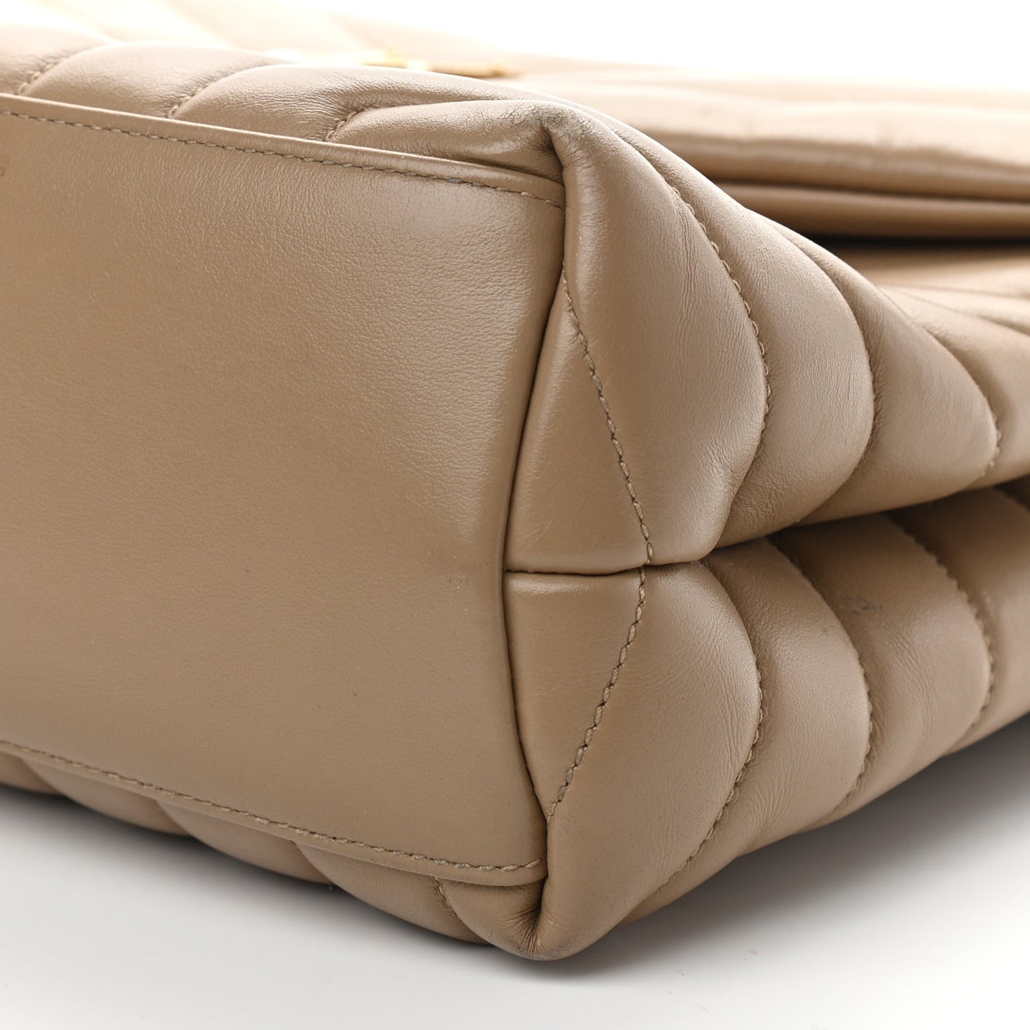 Calfskin Y Quilted Monogram Medium Loulou Chain Satchel Dark Latte