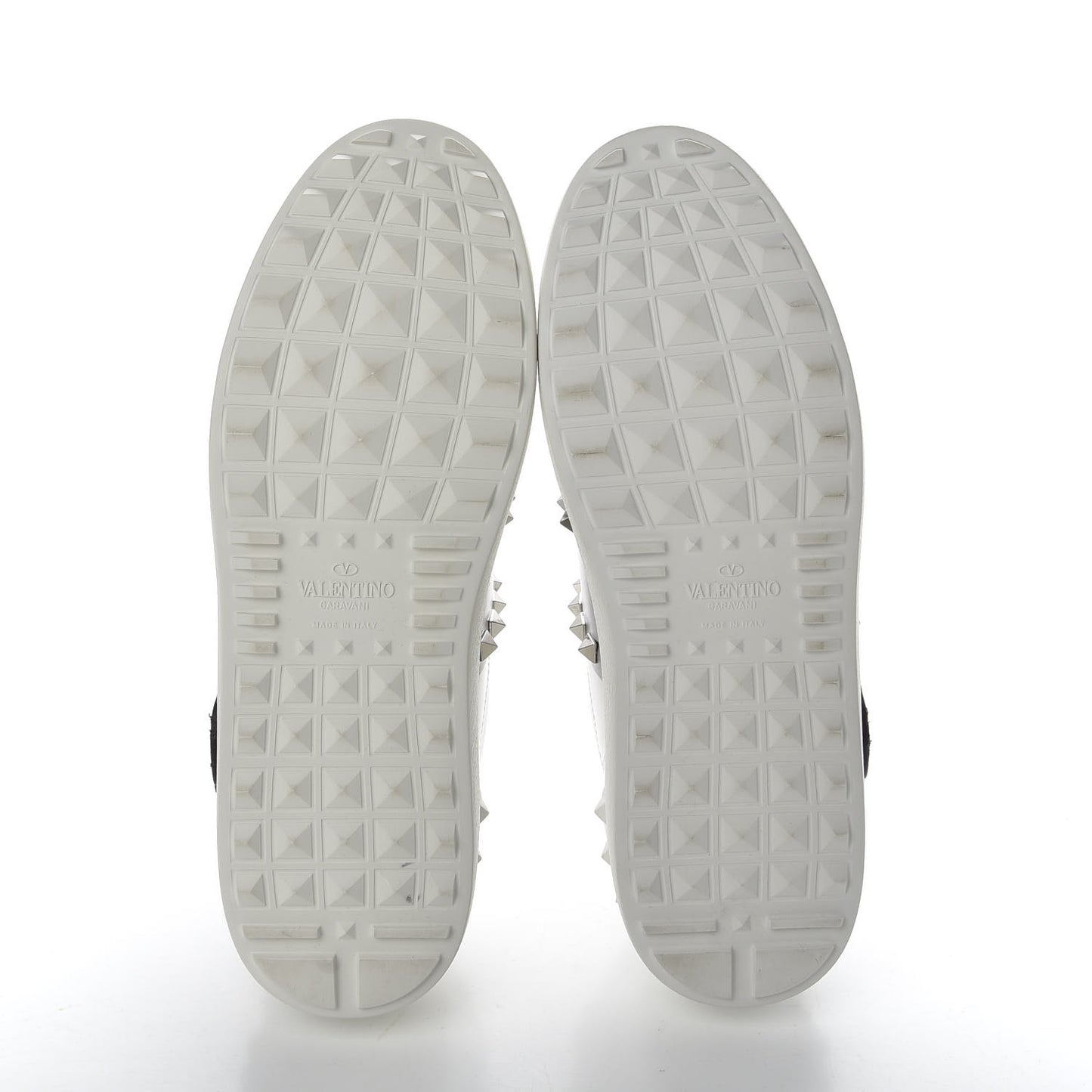 X UNDERCOVER Calfskin Butterfly Womens Rockstud Untitled Open Sneakers 39 White Silver