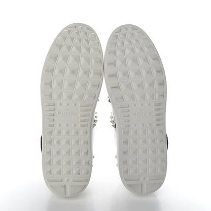 Valentino Garavani X UNDERCOVER Calfskin Butterfly Womens Rockstud Untitled Open Sneakers 39 White Silver 7 of 11