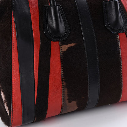 Givenchy Calf Hair Goatskin Smooth Calfskin Patchwork Medium Antigona Black Red 12 of 19