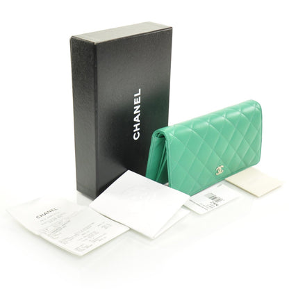 Chanel Calfskin Quilted Large Yen Wallet Menthe Green 3 of 10