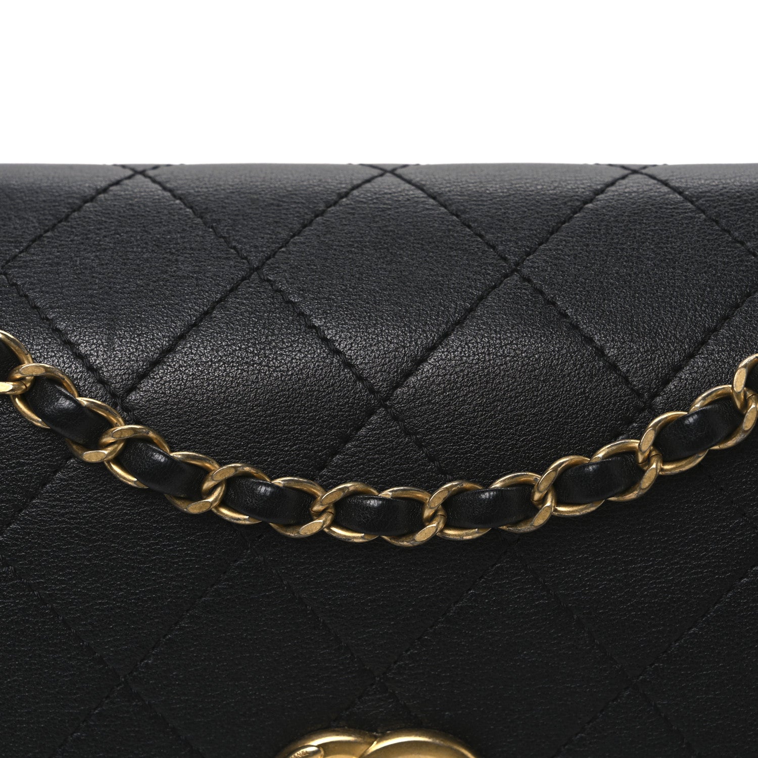 Chanel Calfskin Stitched Chain Flap Black 8 of 10