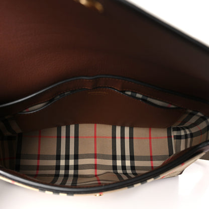 Burberry Grainy Calfskin Vintage Check Note Crossbody Bag Malt Brown 5 of 12