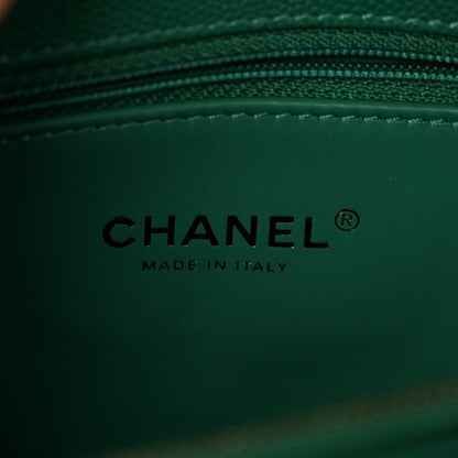 Chanel Caviar Quilted Small Coco Handle Flap Green 6 of 9