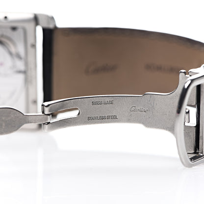 Cartier Stainless Steel Alligator 34mm Tank MC Automatic Watch Black 4 of 7