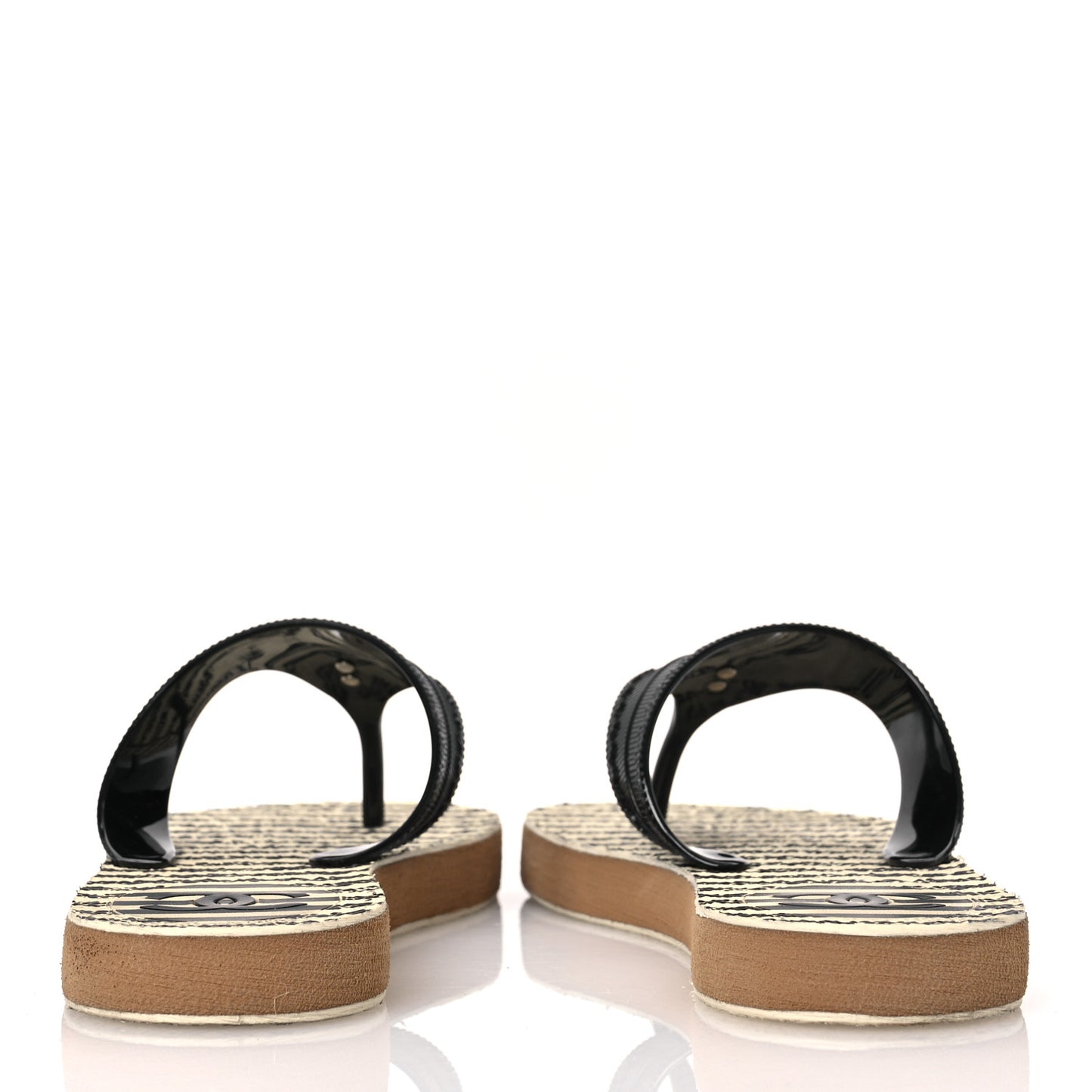 Entre Doigts Thong Sandals 39 Black White