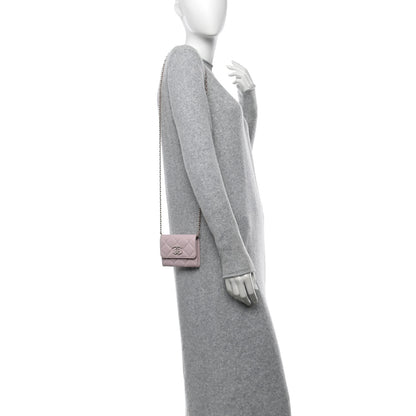 Chanel Caviar Quilted Coco Candy Card Holder On Chain Light Pink 2 of 19