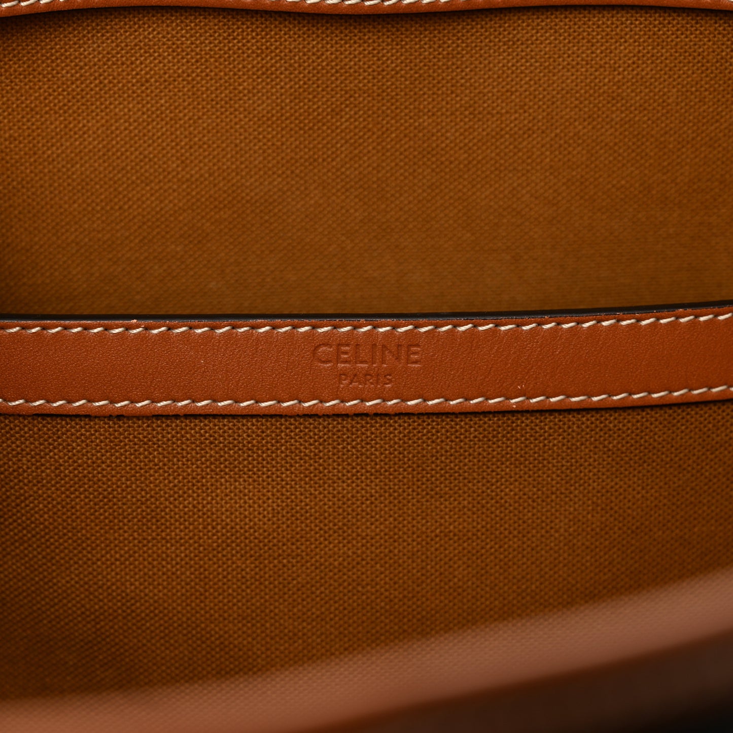 Triomphe Canvas Calfskin Medium Cabas Bag Tan