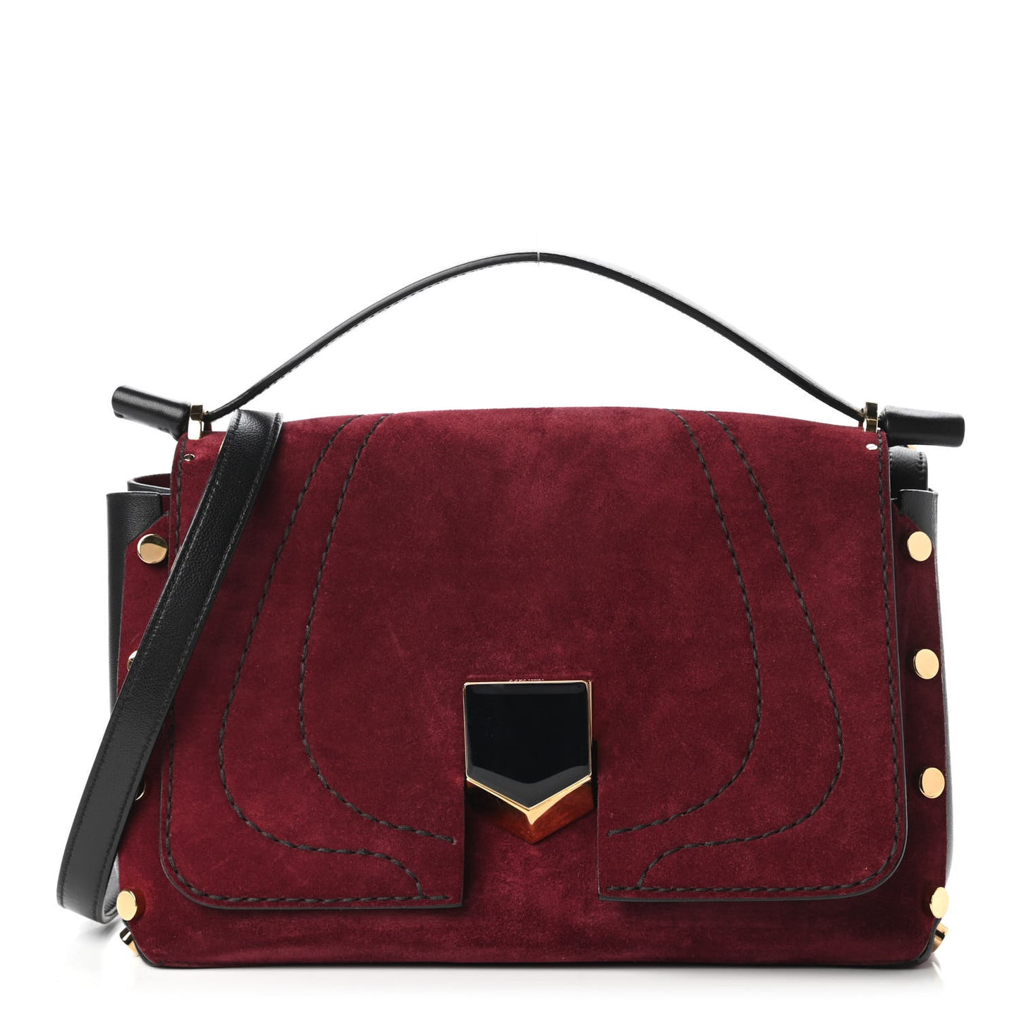 Suede Small Lockett Shoulder Bag Bordeaux