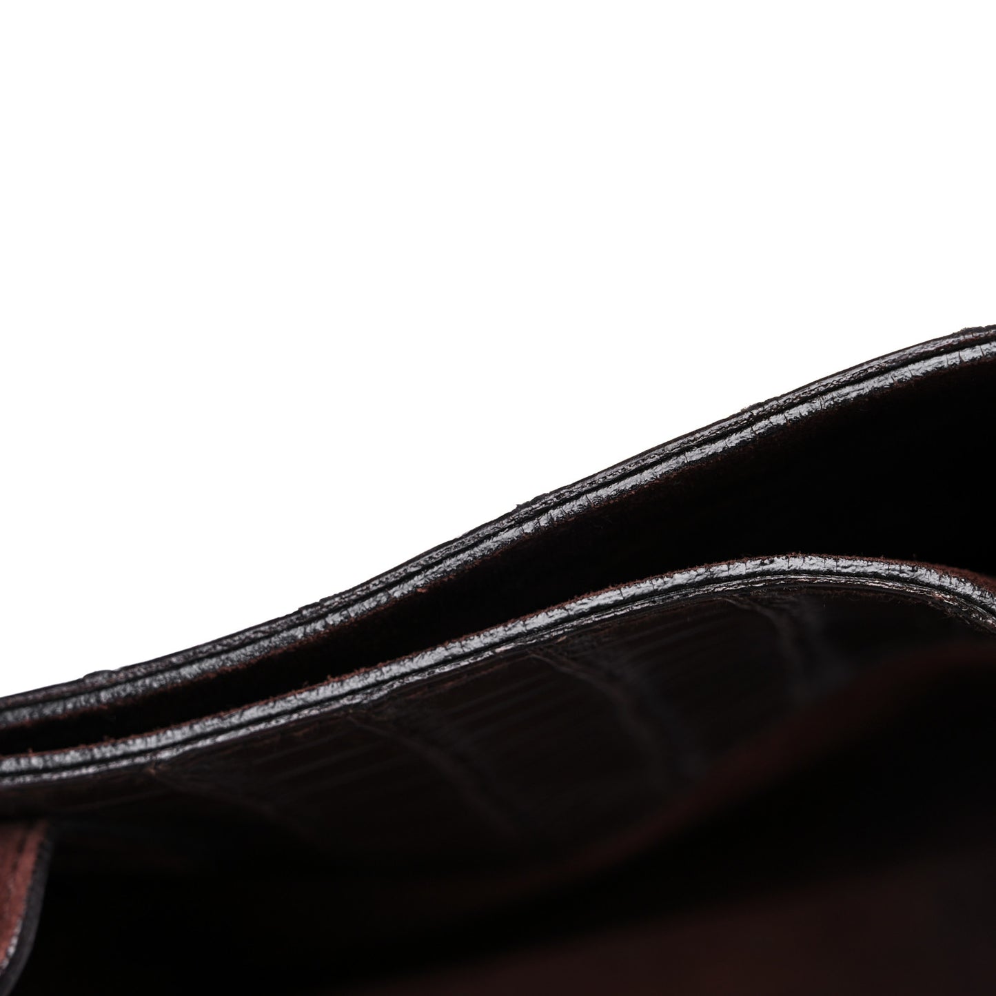 Crocodile Suede Tote Brown