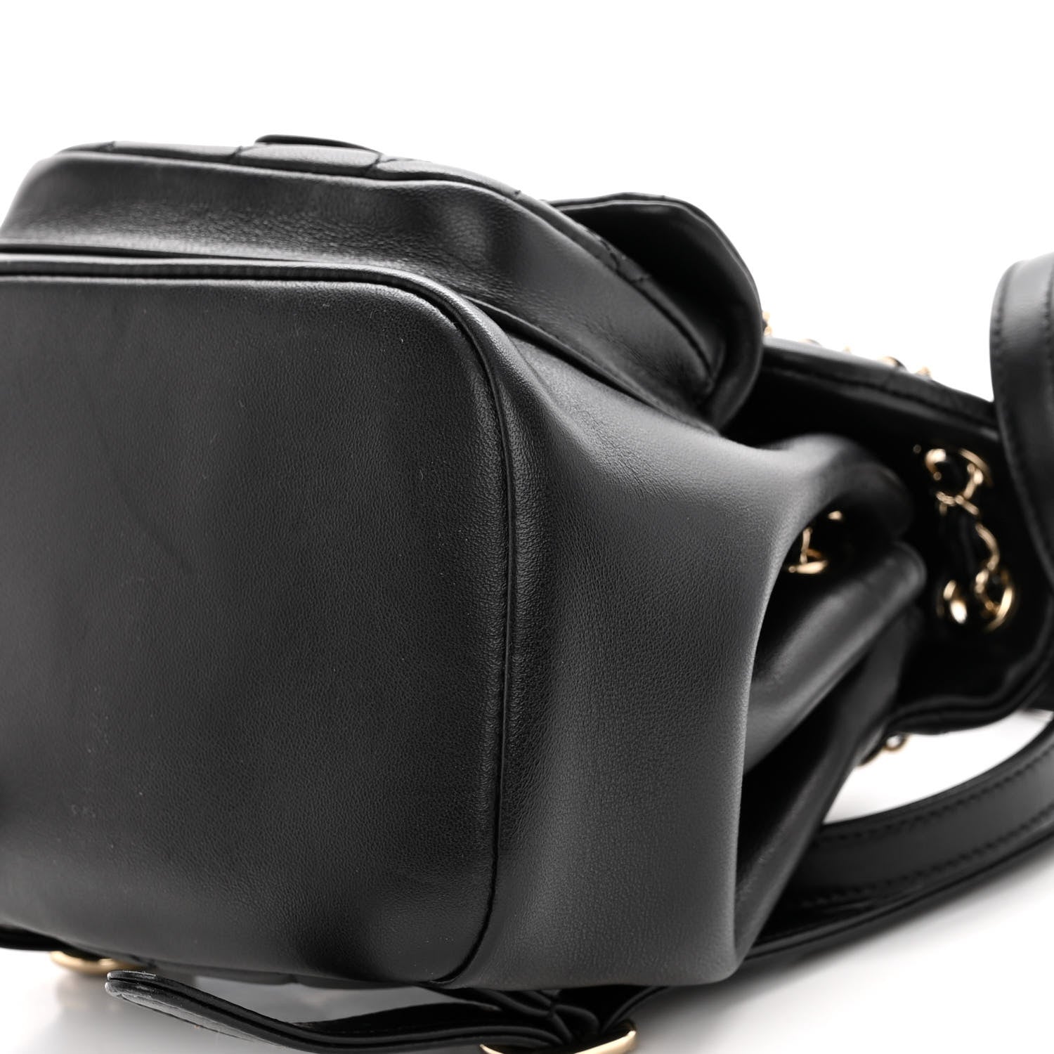 Chanel Lambskin Quilted Small Duma Drawstring Backpack Black 10 of 10