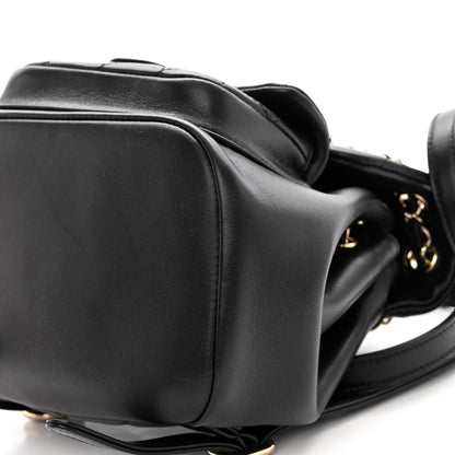 Chanel Lambskin Quilted Small Duma Drawstring Backpack Black 10 of 10