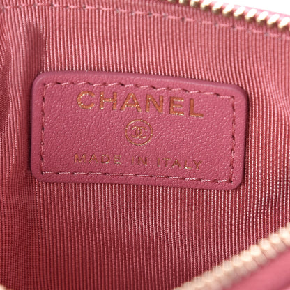 Chanel Sheepskin Quilted Small Vintage Mademoiselle Cosmetic Case Dark Pink 6 of 7
