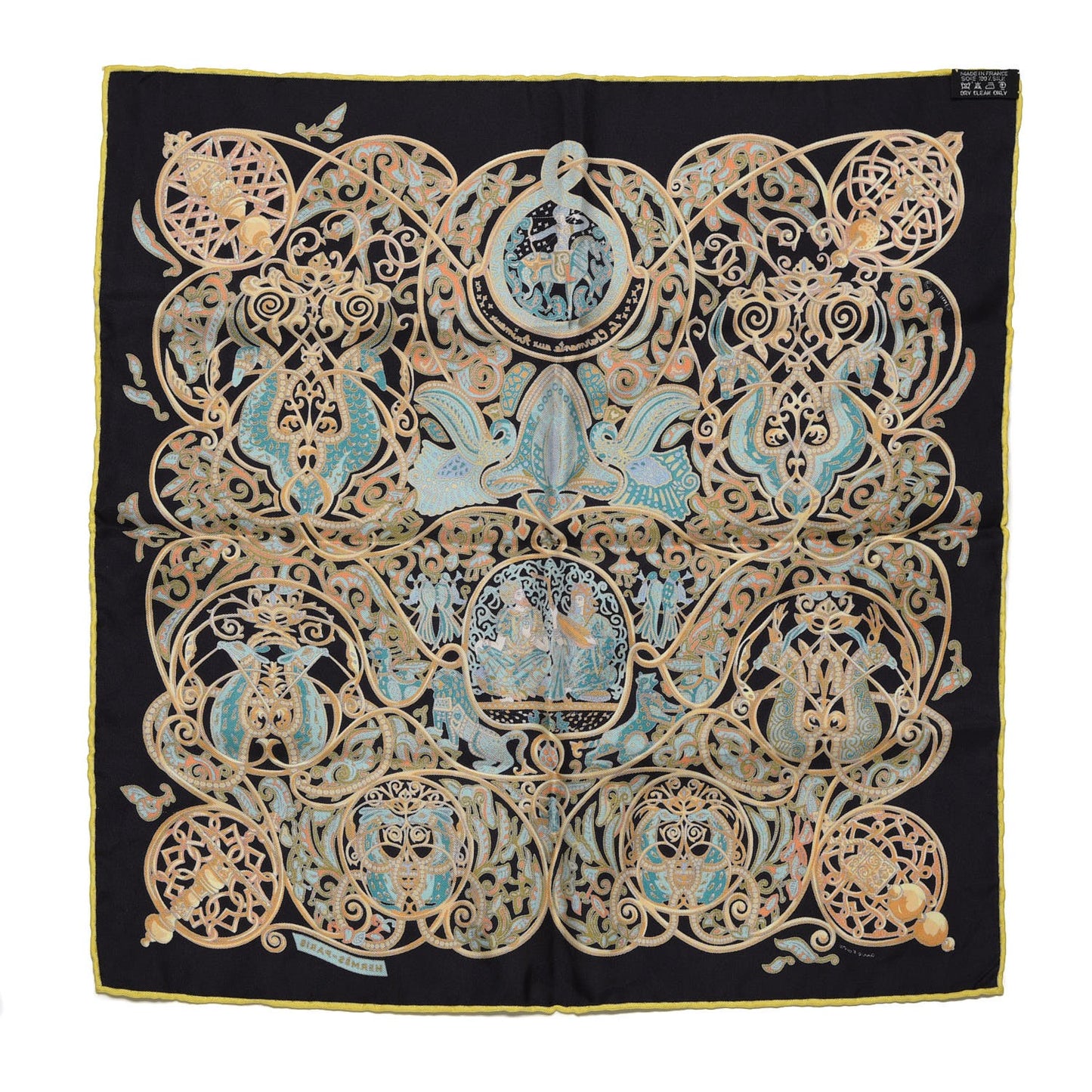 Silk La Charmante Aux Animaux Pocket Square Scarf