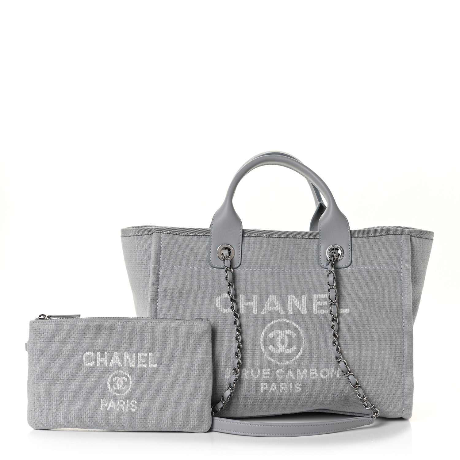 Chanel Mixed Fibers Small Deauville Tote Grey 1 of 10