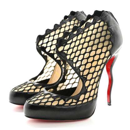 Christian Louboutin Nappa Violet 120 Mesh Ankle Boots 37 Black 4 of 13