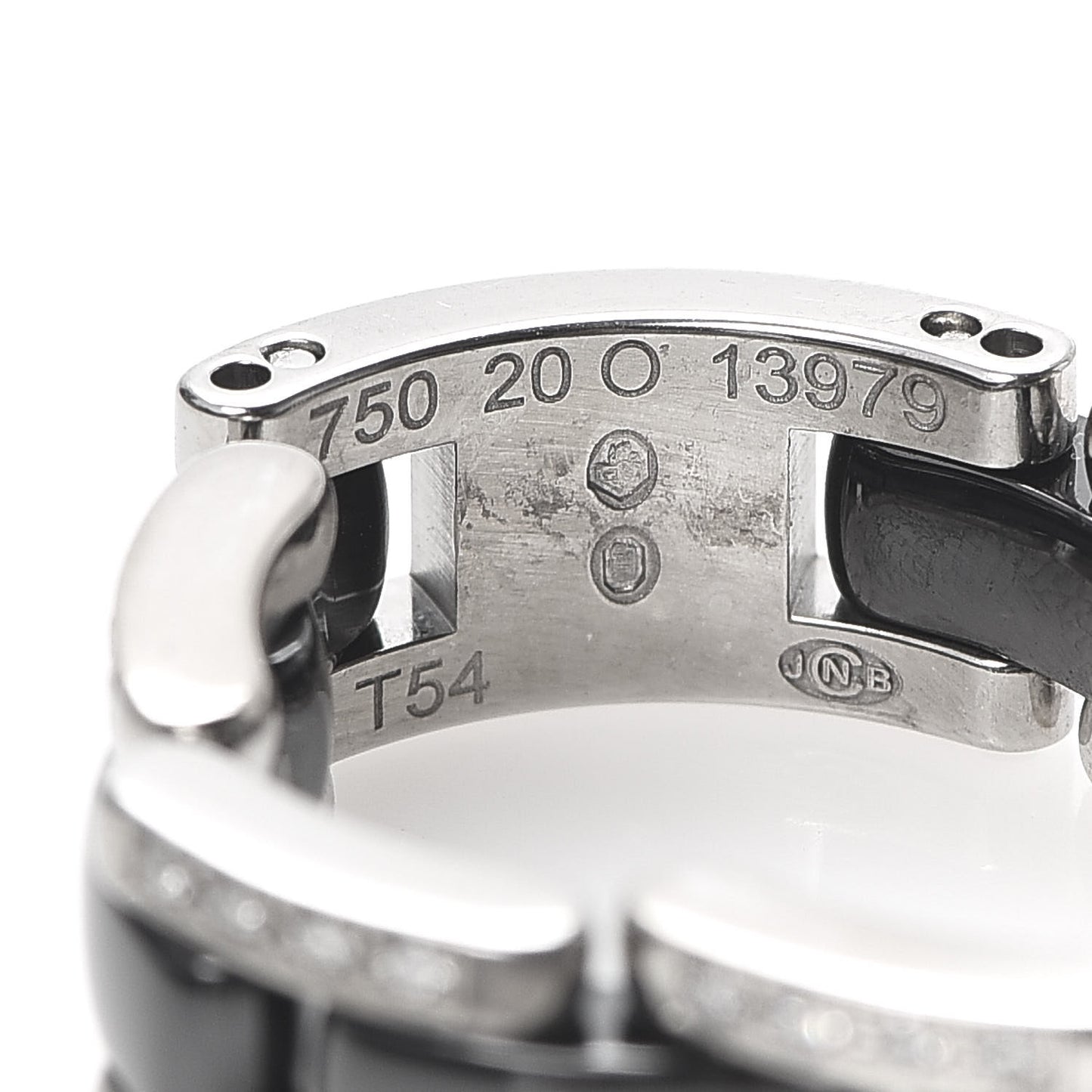 18K White Gold Ceramic Diamond Medium Ultra Ring Black 54 7