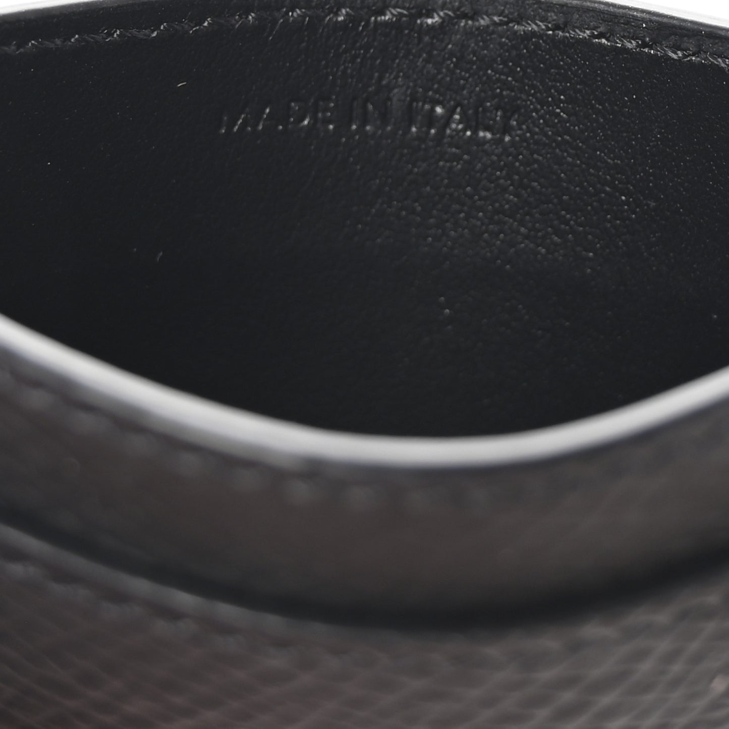 Grained Calfskin Card Holder Black
