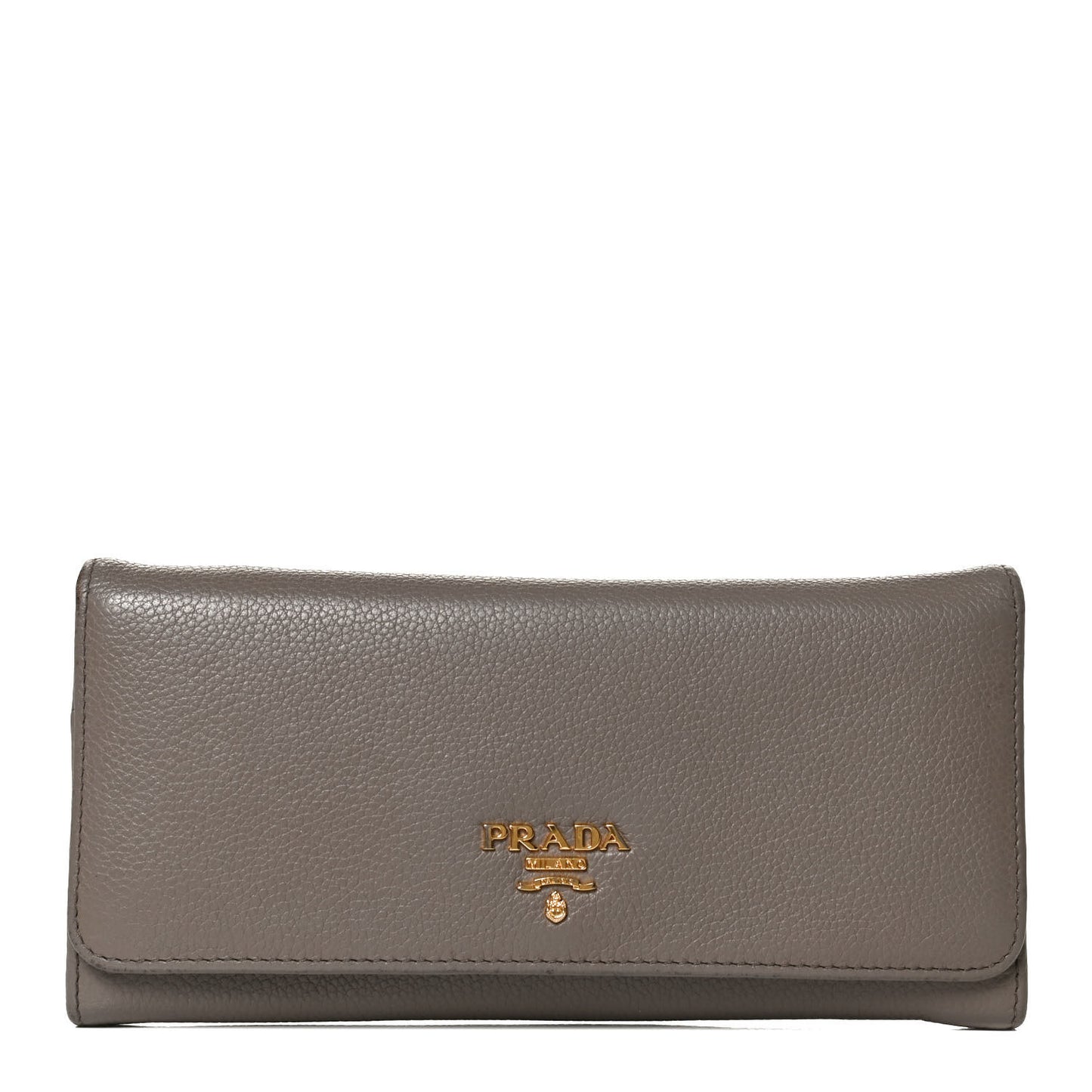 Vitello Daino Metal Continental Flap Wallet Argilla
